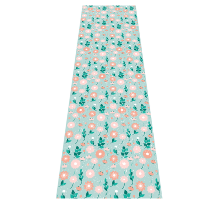 Tapis vinyle chambre fleurs bleues style shabby chic - TenStickers