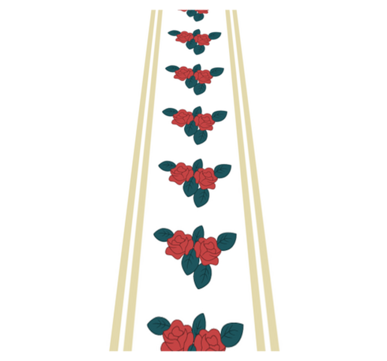 Tapis vinyle chambre motif roses rouges shabby chic - TenStickers