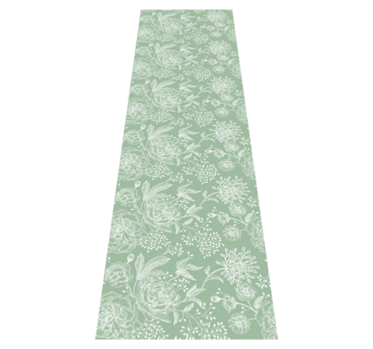 Tapis vinyle chambre style floral vert grandmillenial - TenStickers