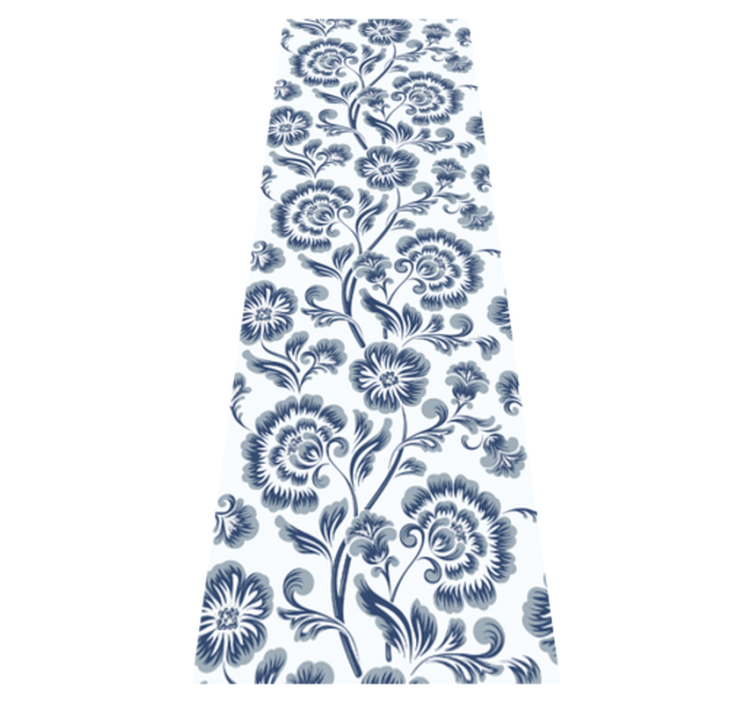 Tapis vinyle chambre motifs fleurs bleues grandmillenial - TenStickers