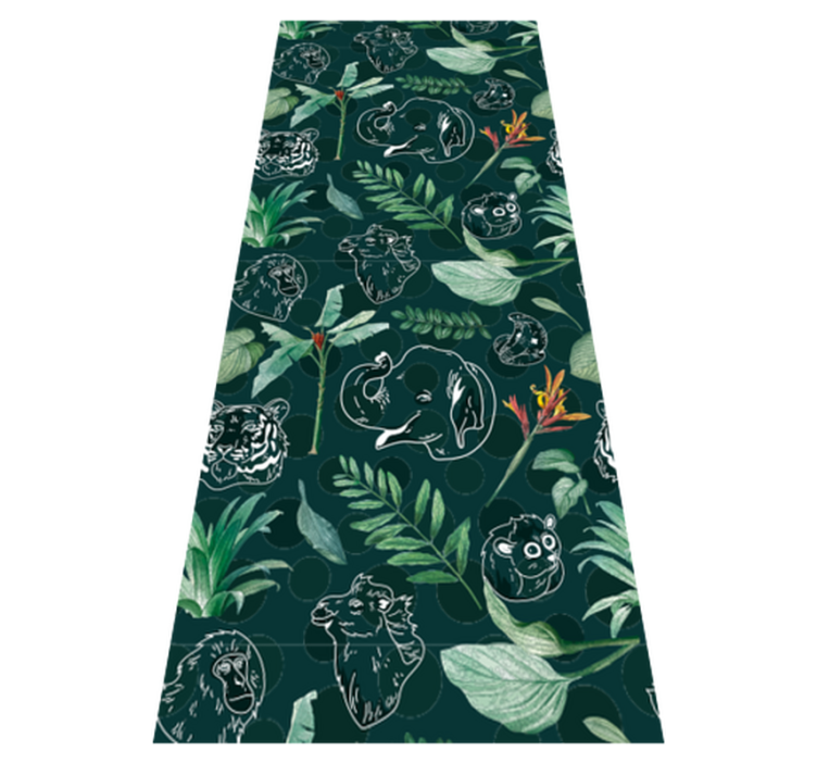 Tapis vinyle chambre motifs animaux jungle colorés - TenStickers