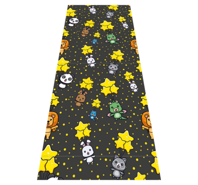 Tapis vinyle chambre animaux mignons en ballon - TenStickers