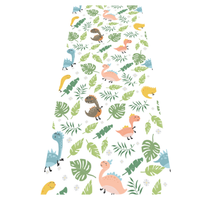Tapis vinyle chambre forêt pastel avec dinosaures - TenStickers