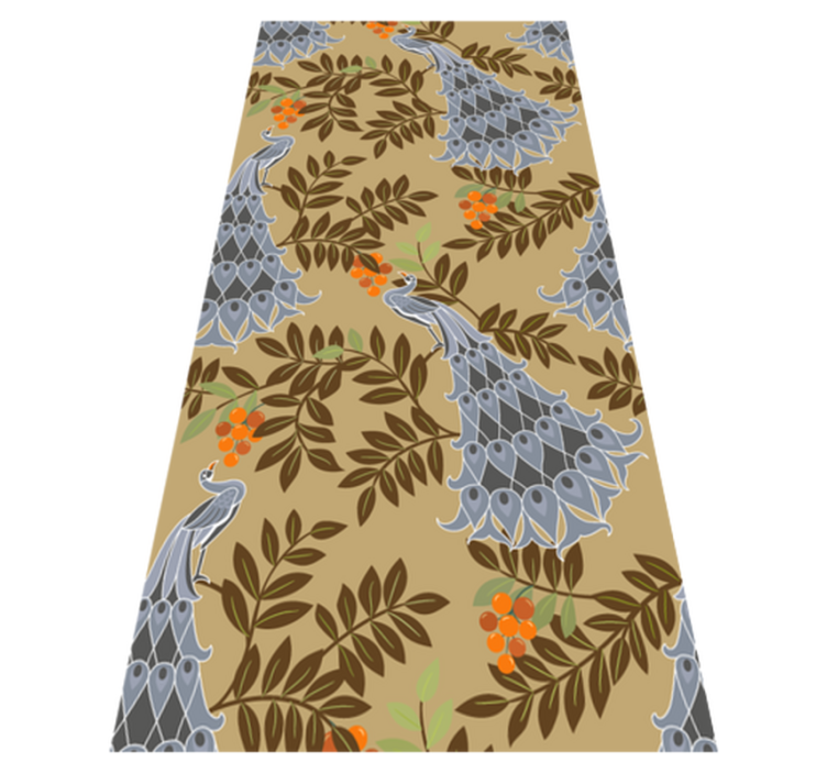 Tapis vinyle chambre design paon gris style africain - TenStickers