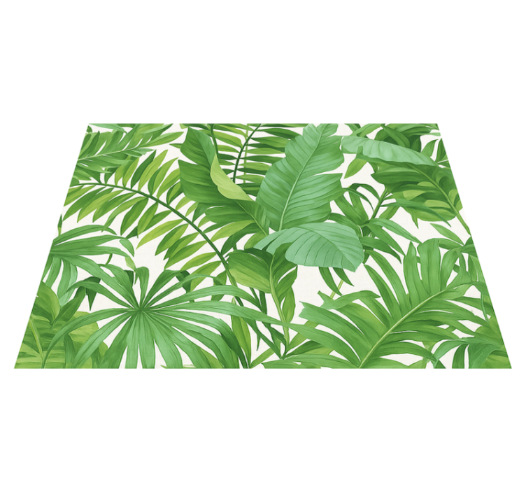 Tapis vinyle chambre motif feuilles tropicales - TenStickers