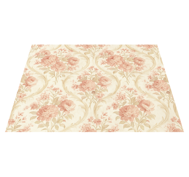 Tapis vinyle chambre design fleurs vintage délavées - TenStickers
