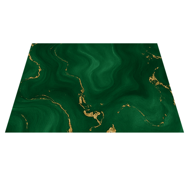 Tapis vinyle chambre vert émeraude marbré or - TenStickers