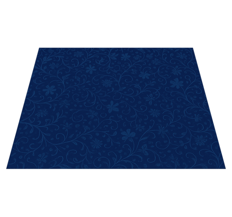Tapis vinyle chambre motif fleurs bleu marine - TenStickers