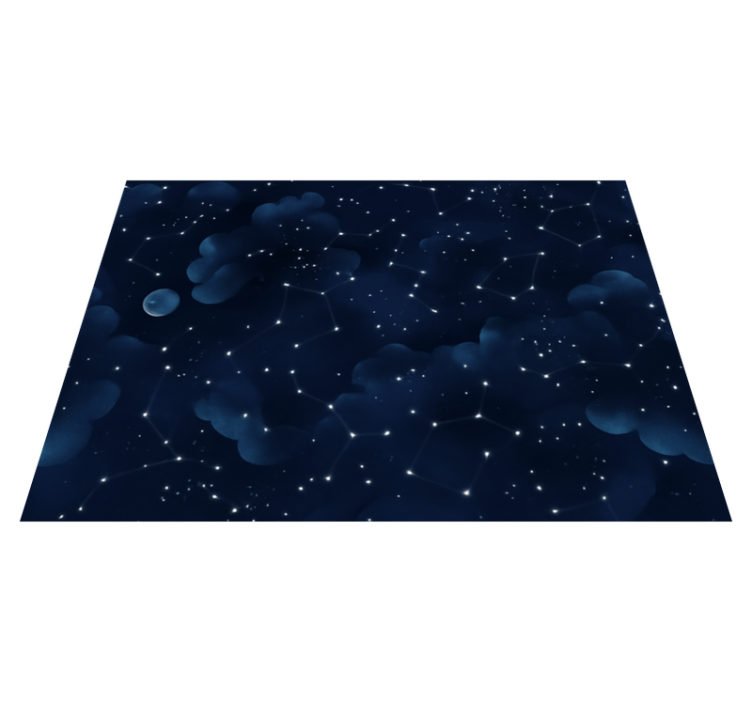 Tapis vinyle chambre ciel bleu marine avec étoiles - TenStickers