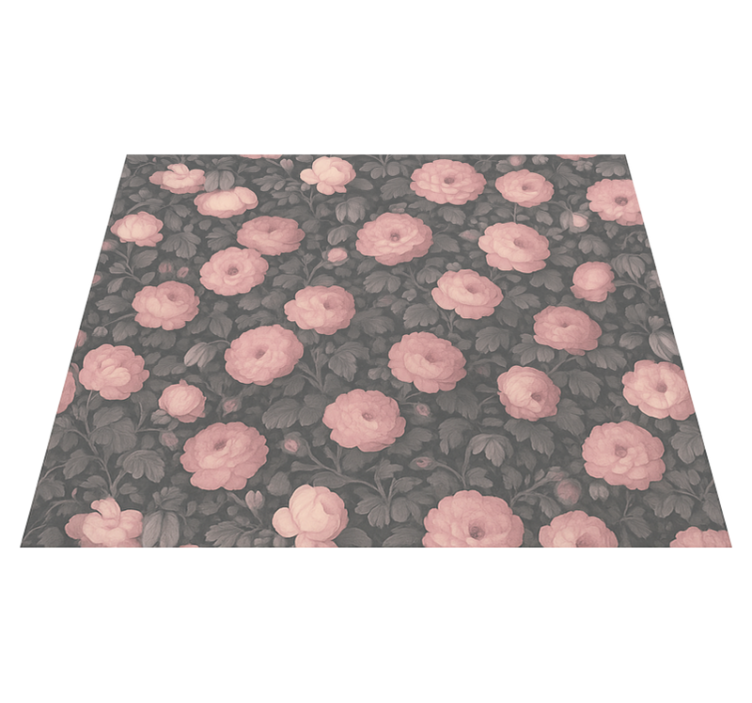 Tapis vinyle chambre design floral vieux rose - TenStickers