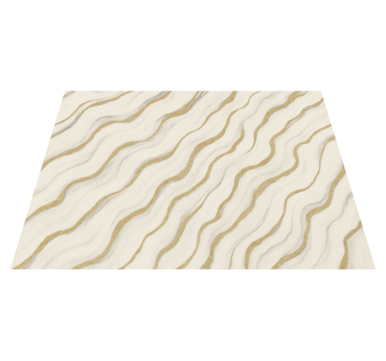 Tapis vinyle chambre marbre blanc gris avec lignes dorées - TenStickers