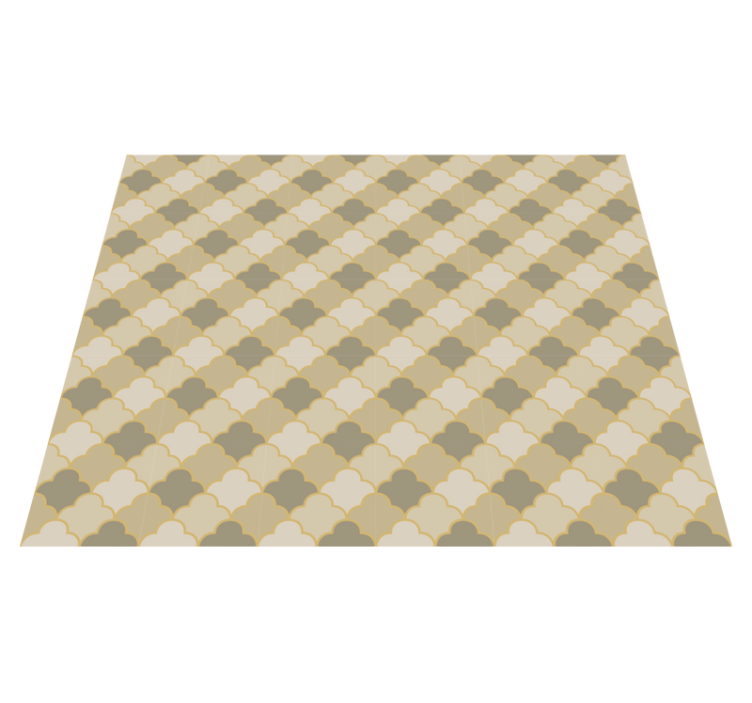 Tapis vinyle chambre motif art déco beige - TenStickers