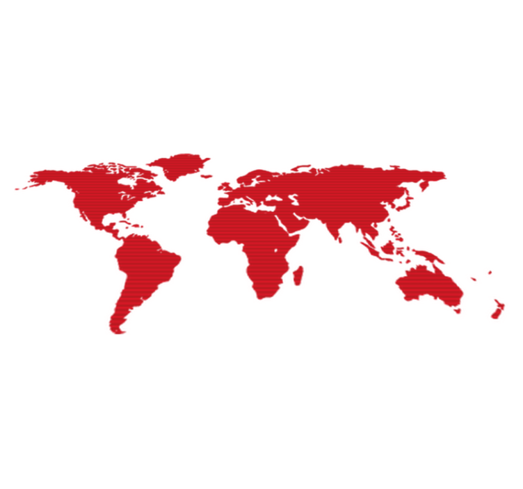 Tapis vinyle chambre carte du monde lignes rouges - TenStickers