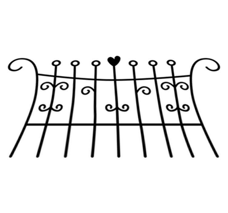 Tapis vinyle chambre clôture en cœur - TenStickers