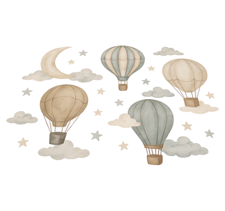 Tapis vinyle chambre ballons étoilés - TenStickers