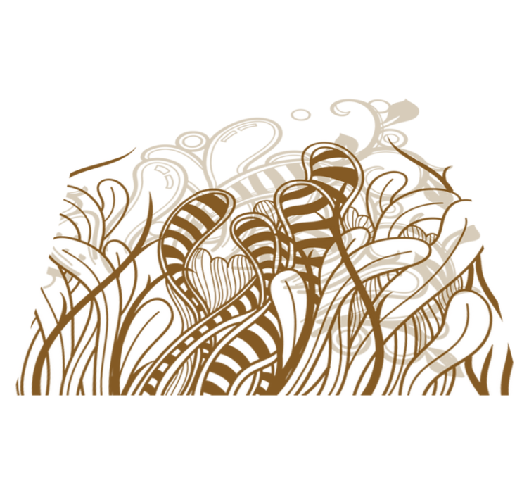 Tapis vinyle chambre motifs plantes abstraites - TenStickers