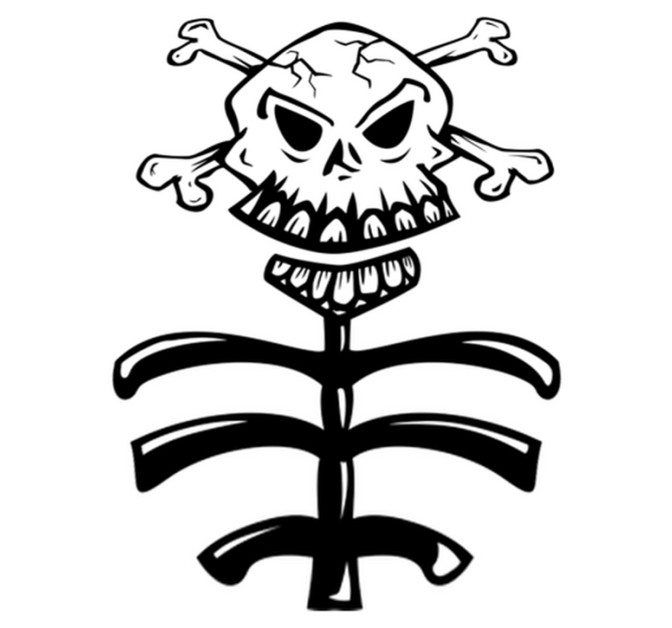 Tapis vinyle chambre tête de mort et tronc - TenStickers