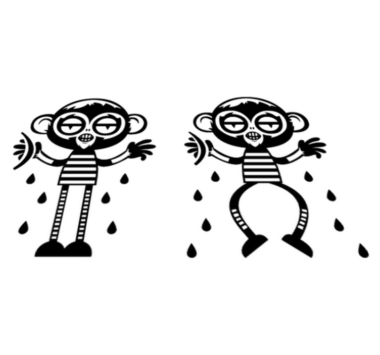 Tapis vinyle chambre décoratif couple de singes - TenStickers