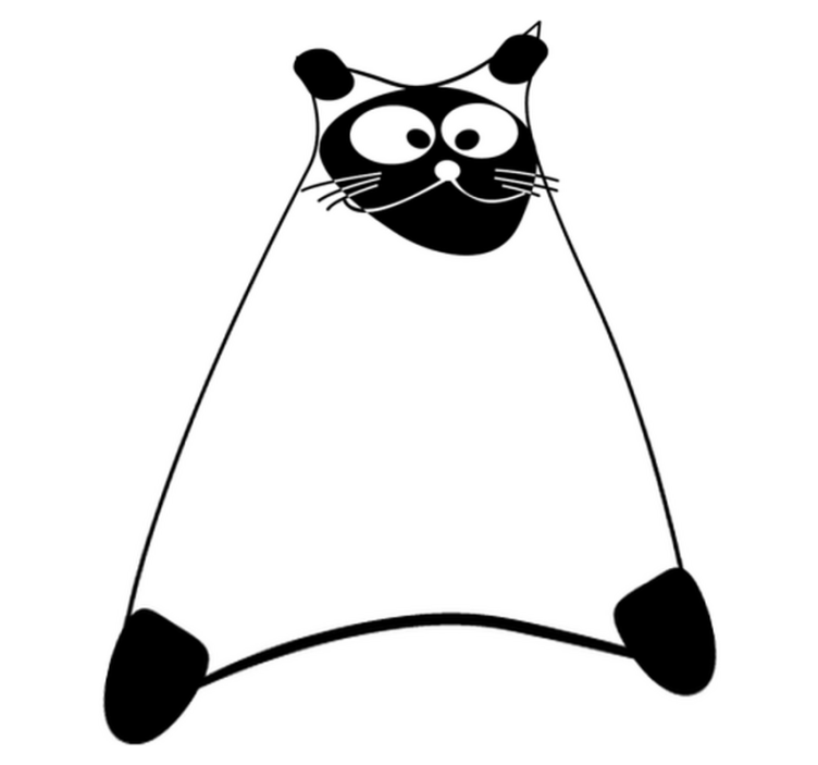 Tapis vinyle chambre motif chat blanc - TenStickers