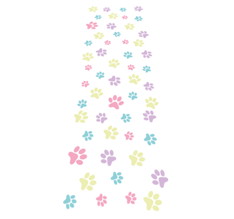 Tapis vinyle chambre pattes de chien colorées fantastiques - TenStickers