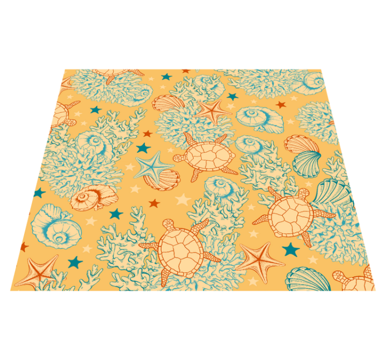 Tapis vinyle chambre vie marine couleurs douces - TenStickers