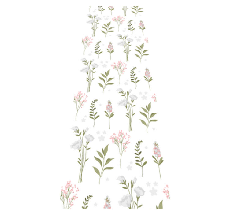 Tapis vinyle chambre motif fleurs sauvages minimaliste - TenStickers