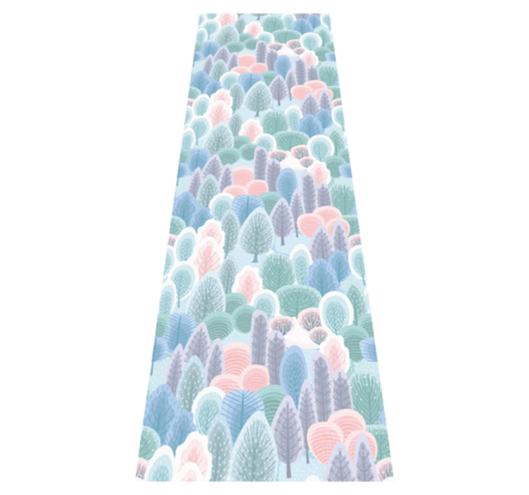 Tapis vinyle chambre motif forêt d'hiver pastel - TenStickers