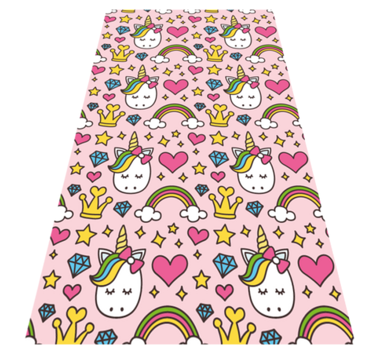 Tapis vinyle chambre jolis arcs-en-ciel et licornes - TenStickers