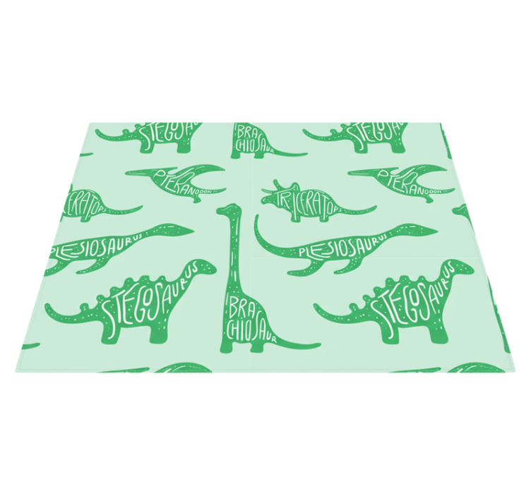 Tapis vinyle chambre dinosaures verts avec noms - TenStickers