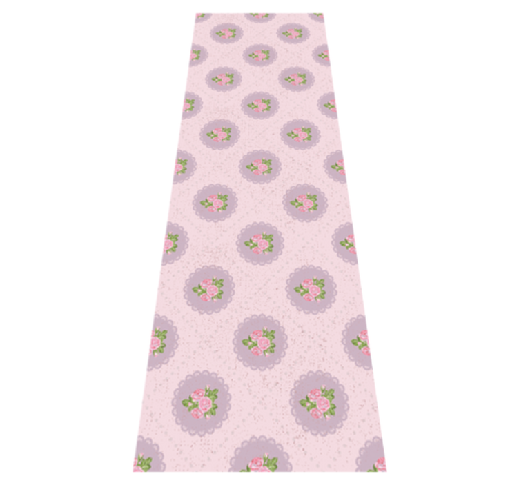Tapis vinyle chambre motif carreaux rose shabby chic - TenStickers