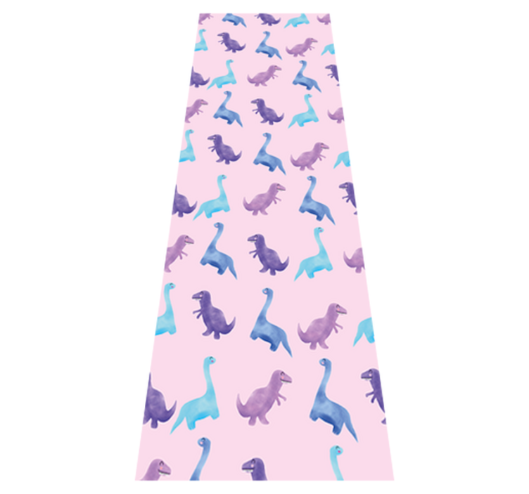 Tapis vinyle chambre dinosaures roses sur fond - TenStickers