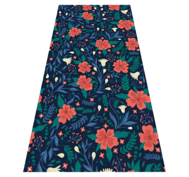 Tapis vinyle chambre fleurs artistiques nordiques - TenStickers