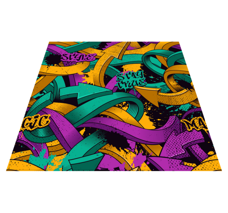 Tapis vinyle chambre graffiti réaliste - TenStickers