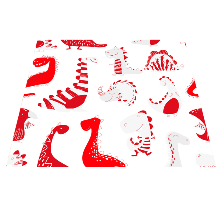 Tapis vinyle chambre esquisses de dinosaures rouges - TenStickers
