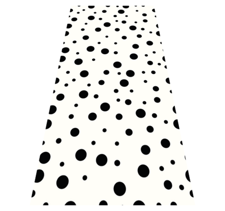 Tapis vinyle chambre motif pois noir et blanc - TenStickers
