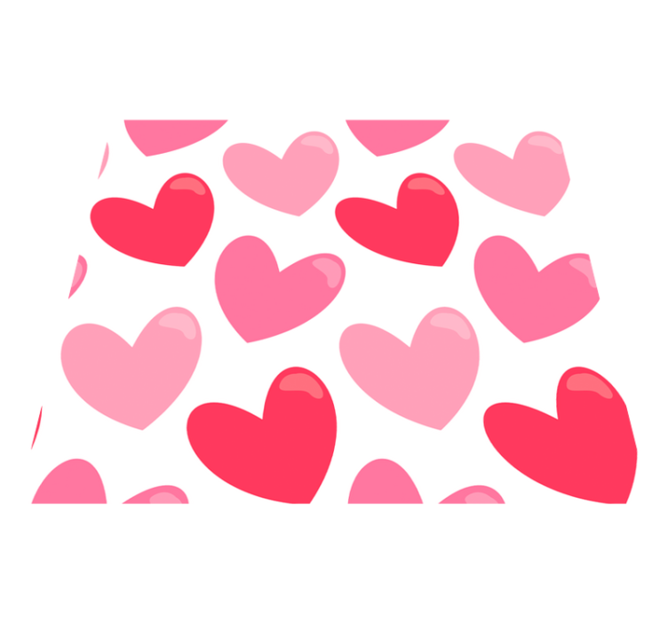 Tapis vinyle chambre cœurs en forme géante - TenStickers