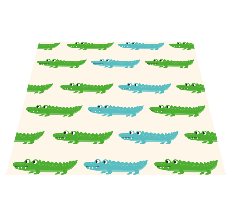 Tapis vinyle chambre crocodile vert et bleu enfants - TenStickers