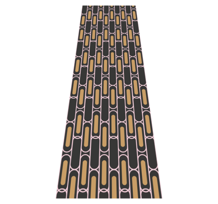 Tapis vinyle chambre motif géométrique rose et marron - TenStickers