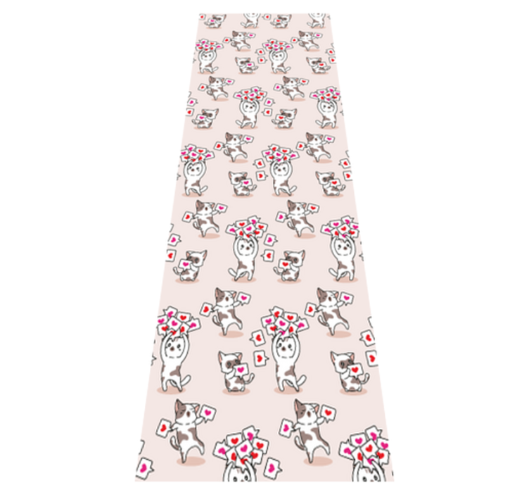 Tapis vinyle chambre motif chats avec cœurs - TenStickers