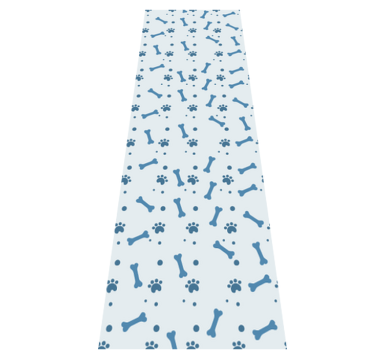 Tapis vinyle chambre motif os de chien bleu - TenStickers