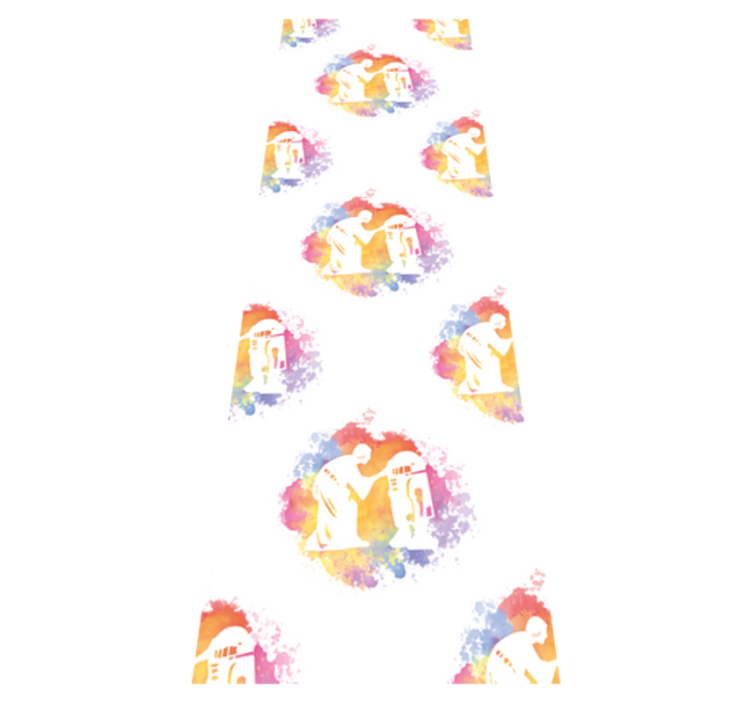 Tapis vinyle chambre motif collage lumineux fille cosmique - TenStickers