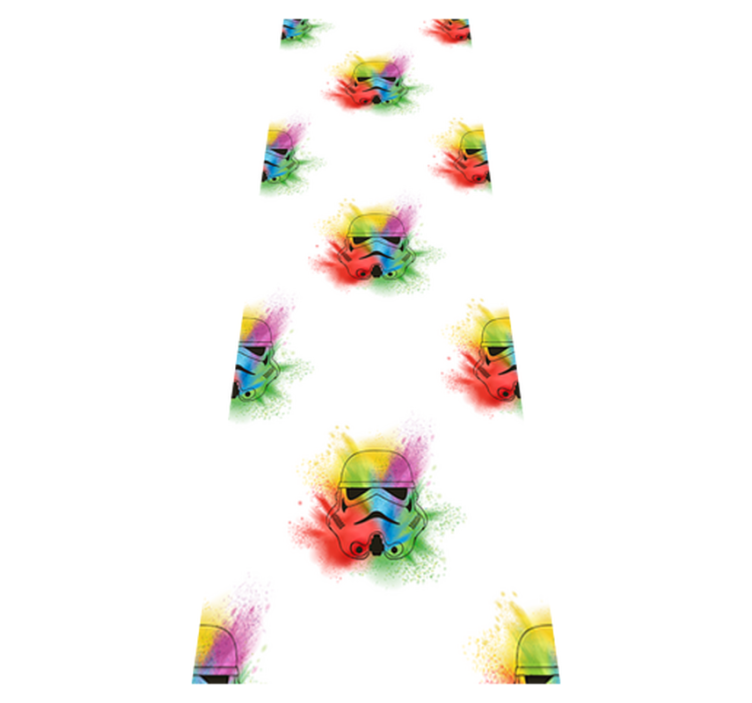 Tapis vinyle chambre motif têtes de trooper blanches - TenStickers