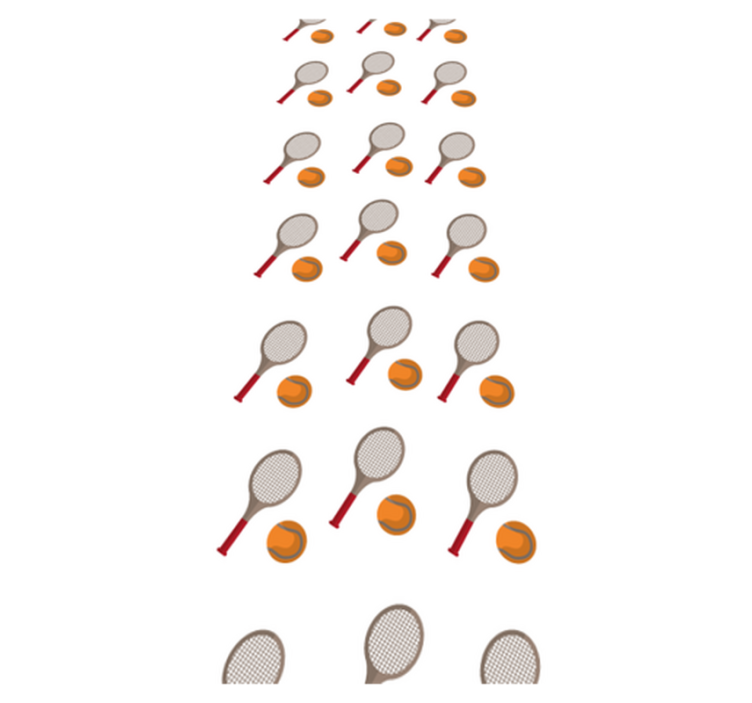 Tapis vinyle chambre raquettes avec balles orange - TenStickers