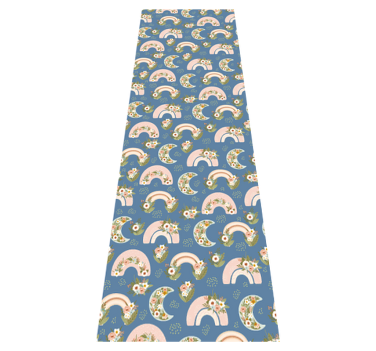 Tapis vinyle chambre motif enfant arc-en-ciel et fleurs - TenStickers