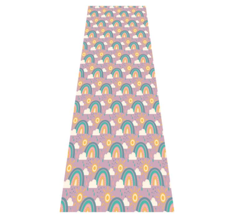 Tapis vinyle chambre motif mignon avec soleil et arc-en-ciel - TenStickers