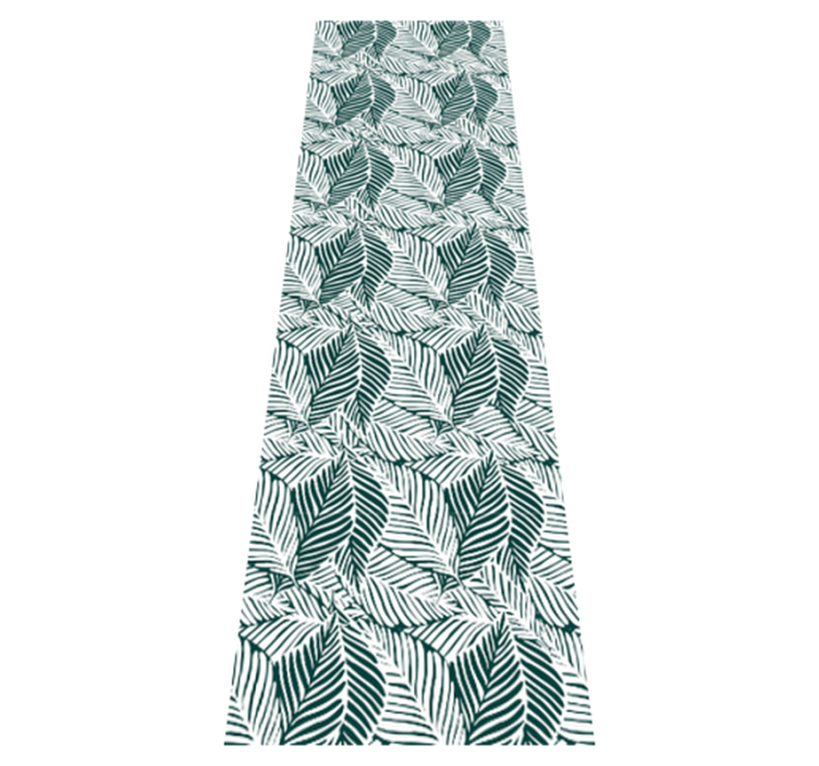 Tapis vinyle chambre feuilles vertes et blanches - TenStickers