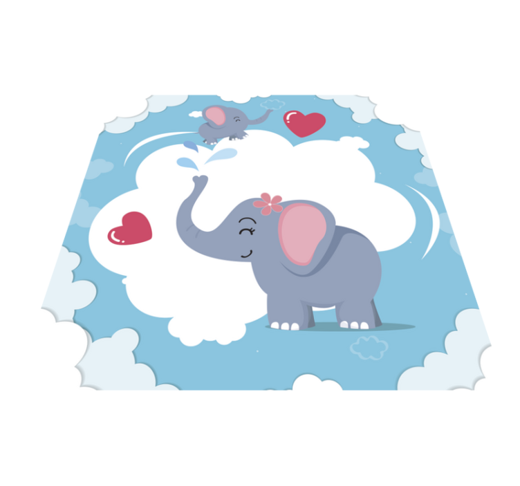 Tapis vinyle bébé adorable Elephant Cloudscape - TenStickers