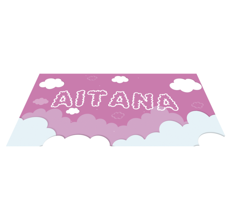 Tapis vinyle bébé custom Cloudy Name Floorpiece - TenStickers