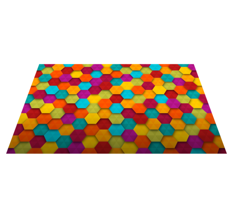 Tapis vinyles géométriques motif hexagonal coloré - TenStickers