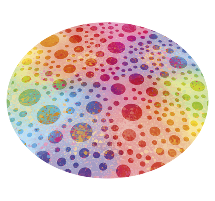 Tapis vinyle rond pois colorés - TenStickers